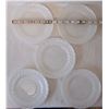 Image 3 : 5 7 1/4" VINTAGE 50'S-60'S WHITE FIRE KING SWIRL SANDWICH/SALAD PLATES