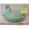 Image 1 : VINTAGE JADITE 8" X 7" X 6" HEN ON NEST
