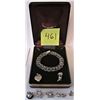 Image 1 : 8" STERLING SILVER CHARM BRACELET WITH 7 CHARMS