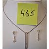 Image 1 : 18" COSTUME NECKCHAIN 17 C.Z. PENDANT MATCHING EARRINGS