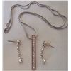 Image 3 : 18" COSTUME NECKCHAIN 17 C.Z. PENDANT MATCHING EARRINGS