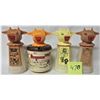 Image 1 : LOT OF 4 WHIRLEY MOO-COW CREAMERS (PLASTIC)