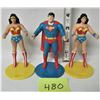 Image 1 : 1985 SUPERMAN & 2 WONDER WOMAN CUP HOLDER FIGURINES