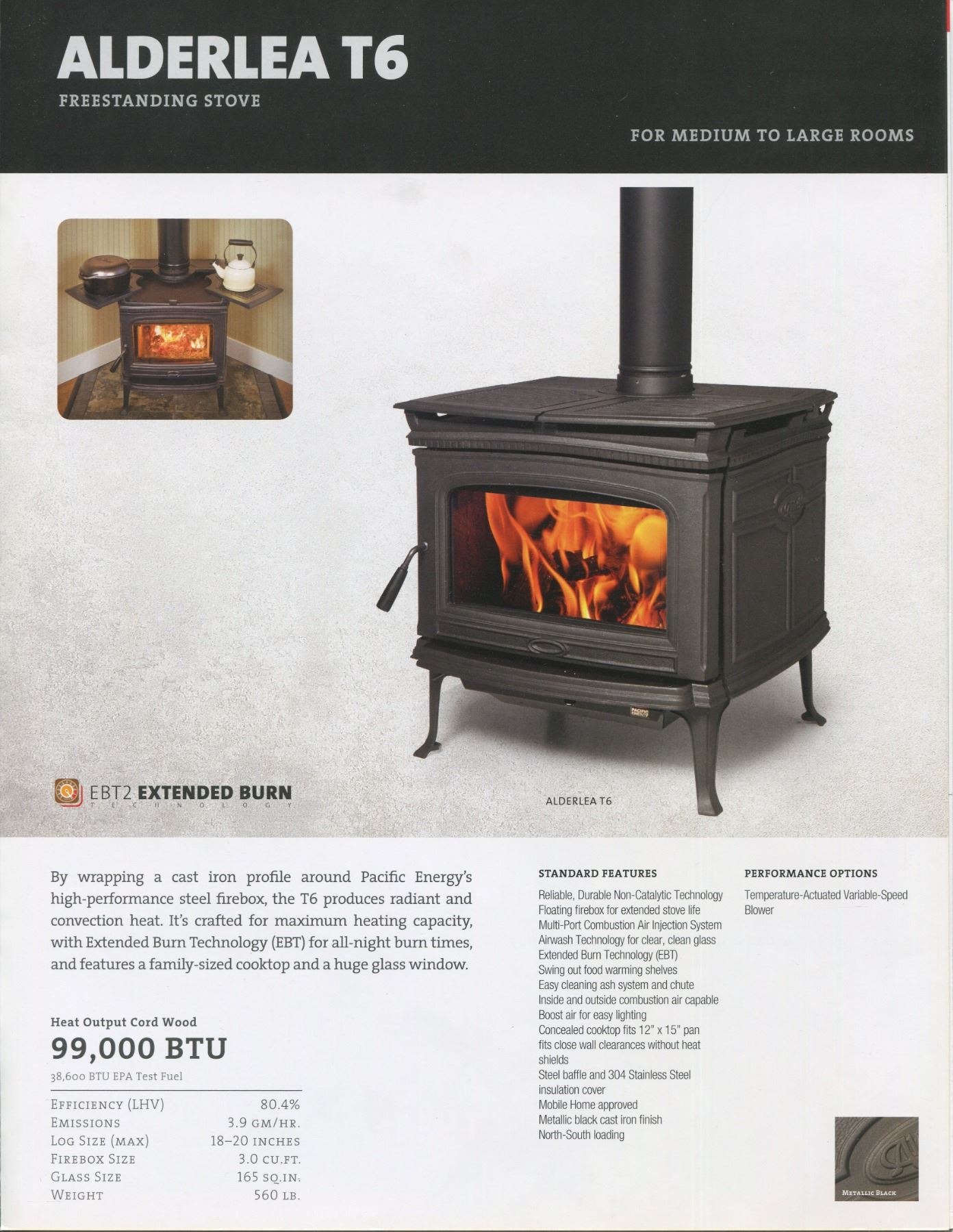 PACIFIC ENERGY WOOD STOVES 'ALDERLEA T6' retails 3550.00 PACIFIC ENERGY WOOD STOVES 'ALDERLEA T6' retails 3550.00