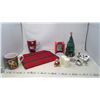 Image 1 : LOT OF CHRISTMAS GOODIES- 2 MUGS, CHRISTMAS TREE ORNAMENT MISC COOKIE CUTTERS AND PLACEMATS