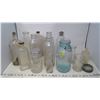 Image 1 : LOT OF ASSORTED GLASS BOTTLES & JARS WITH LIGHT BLUE 'PERFECT SEAL' WIDE MOUTH JAR