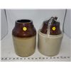 Image 1 : TWO PICKLE CROCKS (ONE NO LID OR HANDLE)