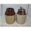 Image 3 : TWO PICKLE CROCKS (ONE NO LID OR HANDLE)