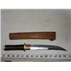 Image 3 : HI-END BURMA MADE EBONY WOOD HANDLE DRESSER/HUNTER BLADE 8" BRASS FITTINGS IN TRADITIONAL WOOD SHEAT