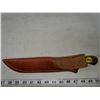 Image 1 : HANDMADE CUSTOM KNIFE BY JOHN R FREEMAN OF CAMBRIDGE ONTARIO WITH LEATHER SHEATH. BLADE 4 3/4", HARD