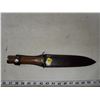 Image 1 : DOUBLE EDGE DAGGAR BLADE 6 1/4" MADE FROM A METAL FILE WITH LEATHER SHEATH HANDMADE IN SICHUAN