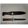 Image 2 : DOUBLE EDGE DAGGAR BLADE 6 1/4" MADE FROM A METAL FILE WITH LEATHER SHEATH HANDMADE IN SICHUAN