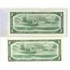 Image 2 : BC-37B ? TWO 1954 BANK OF CANADA ONE DOLLAR CONSECUTIVE NOTES