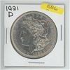 Image 1 : 1921D USA SILVER MORGAN DOLLAR