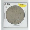 Image 1 : 1922S USA SILVER PEACE DOLLAR