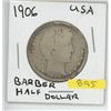 Image 1 : 1906 USA BARBER HALF DOLLAR
