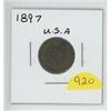Image 1 : 1897 USA INDIAN HEAD PENNY