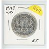 Image 1 : 1943 WD CANADIAN FIFTY CENT PIECE