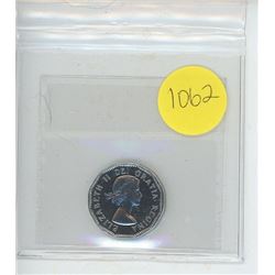 1953 SF NL ICCS GRADED CANADIAN FIVE CENT COIN - MS63