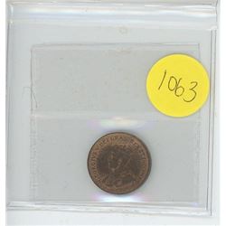 1920 ICCS GRADED CANADIAN ONE CENT COIN - AU55