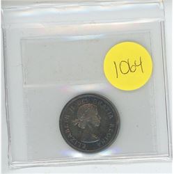 1958 ICCS GRADED CANADIAN TWENTY-FIVE CENT COIN - PL65