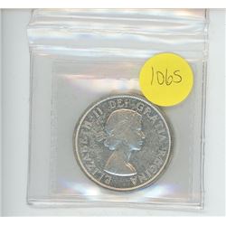 1959 ICCS GRADED CANADIAN SILVER DOLLAR - AU55