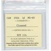 Image 3 : 1924 ICCS GRADED CANADIAN ONE CENT COIN - MS60