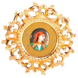 Porcelain Painted Portrait Plaque