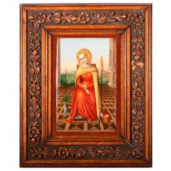 Porcelain Painted Portrait Plaque