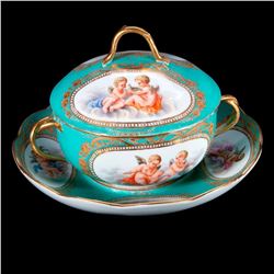 Meissen Covered Serving Bowl with Underplate