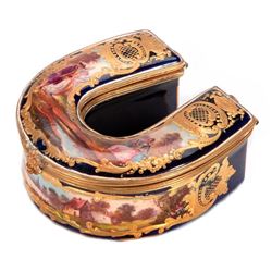 Sevre Style Horse Shoe Box