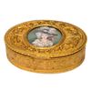 Image 1 : Oval Gilt Metal Box with Portrait Plaque.