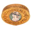 Image 2 : Oval Gilt Metal Box with Portrait Plaque.