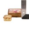 Image 12 : Quartifoil Sevre Box and a Square Brass Box with Painted Panel