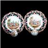 Image 1 : Pair of Faience plates and Creamer and Sugar.