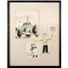 Image 1 : Three framed ink drawings of San Francisco.