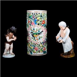 Continental Group Spill Vase and two figures.