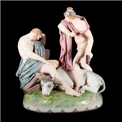 Large Meissin Figural Group with Pan