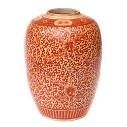 A 19th century Chinese jar.
