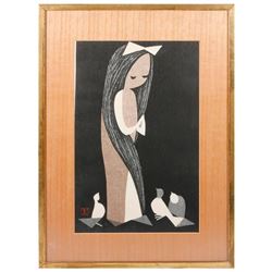 Japanese woodblock print.