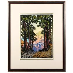 Frances Hammell Gearhart (1869 - 1958) woodblock print