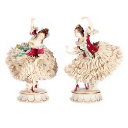 Pair of Dresden porcelain dancers.