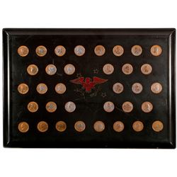 A lacquer tray with presidential coins.