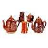 Image 1 : Five pieces of redware pottery.