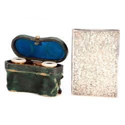 Silver Cigarette Case and Mother of Pearl Opera Glasses.