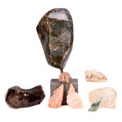 Eight mineral specimens.