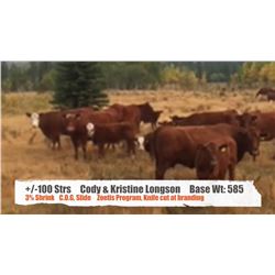 Cody and Kristine Longson-Nanton, AB  +/- Steers