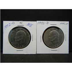 (2) 1972 D Ike Dollars