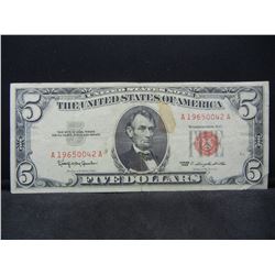 1963 Five Dollar Red Seal Note