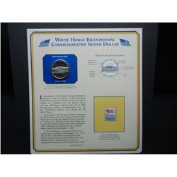 White House Bicentennial Commemorative Silver Dollar with Informational Holder